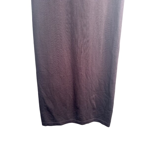 ZARA Sleek Deep Small  Brown Turtleneck Midi Bodycon Dress Stretch Fabric - Picture 7 of 14